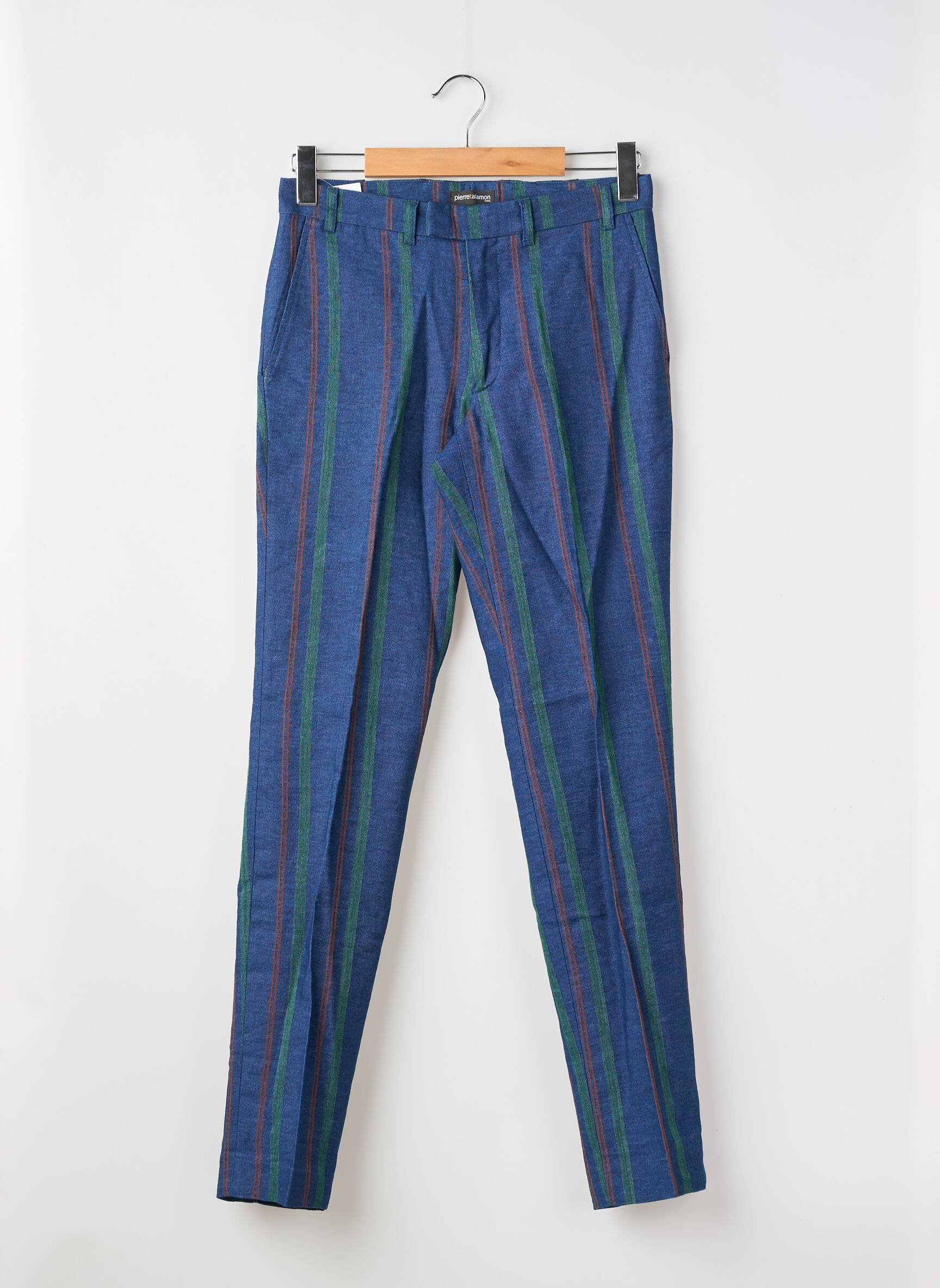 Pantalon chino poches taille normale bleu PIERRE TALAMON homme