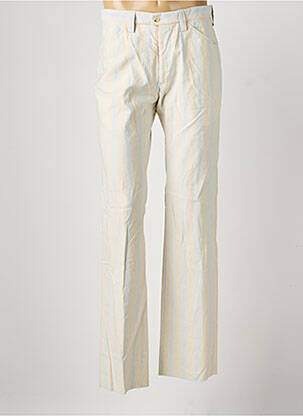 Pantalon droit tissage popeline taille normale beige PIERRE TALAMON homme