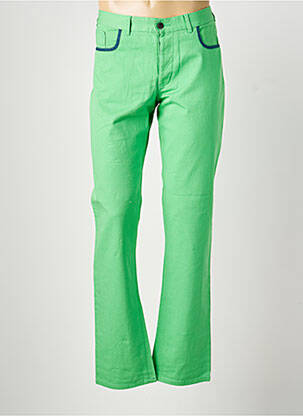 Jeans coupe droite fermeture zippée sous rabat boutonné taille normale vert PIERRE TALAMON homme