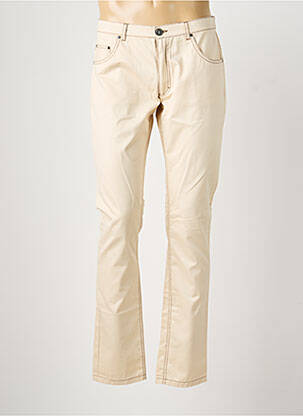 Jeans coupe droite fermeture zippée sous rabat boutonné taille normale beige PIERRE TALAMON homme