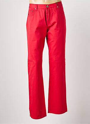 Jeans coupe droite fermeture boutonnée sur le devant taille normale rouge PIERRE TALAMON homme