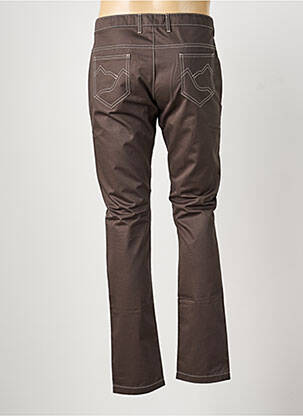 Jeans coupe droite fermeture zippée sous rabat boutonné taille normale marron PIERRE TALAMON homme