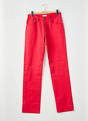 Jeans coupe droite fermeture boutonnée sur le devant taille normale rouge PIERRE TALAMON homme