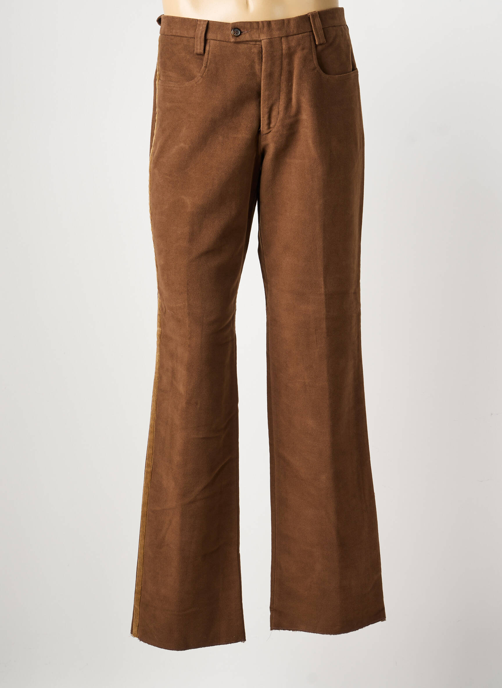 Pantalon droit taille normale taille normale marron PIERRE TALAMON homme