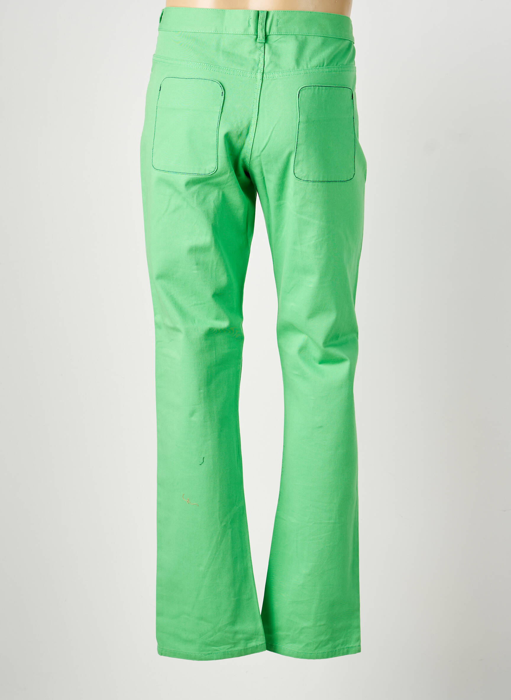 Jeans coupe droite fermeture zippée sous rabat boutonné taille normale vert PIERRE TALAMON homme