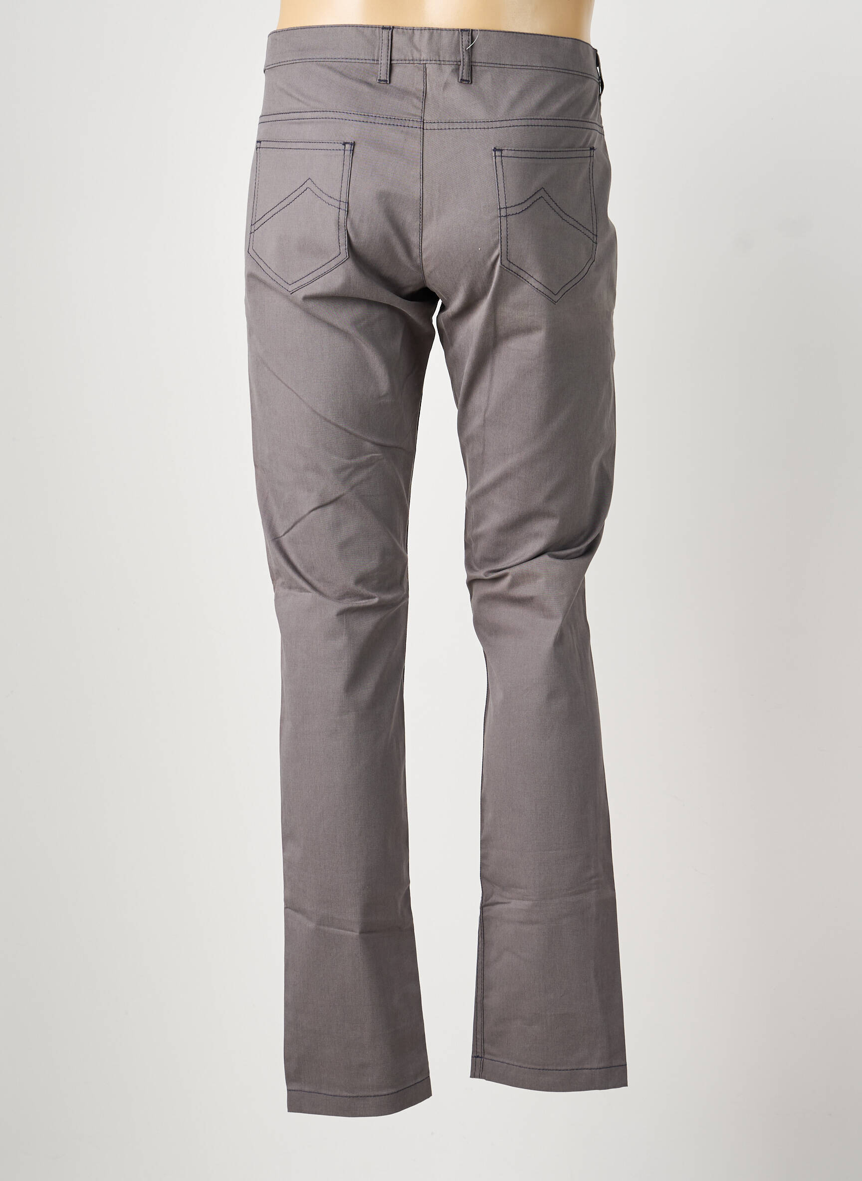 Jeans coupe droite fermeture zippée sous rabat boutonné taille normale gris PIERRE TALAMON homme