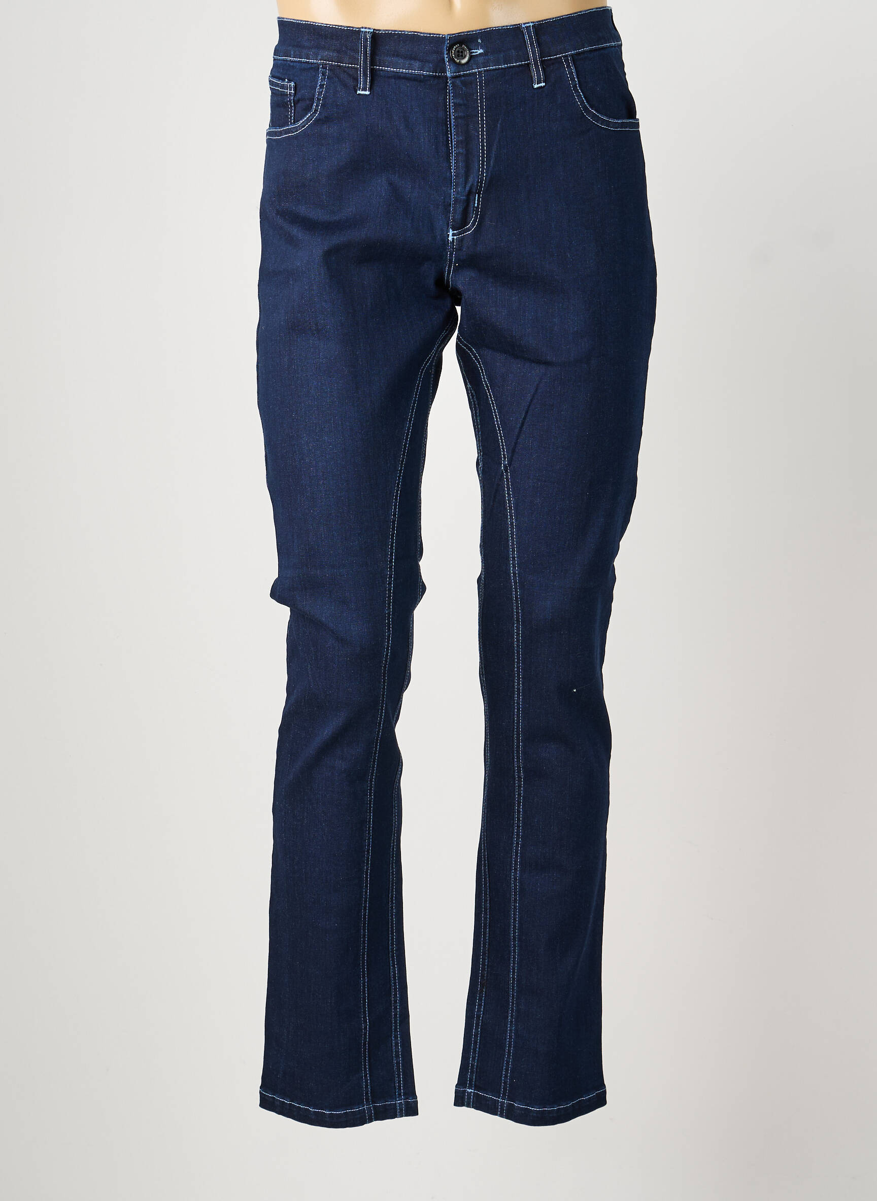 Jeans coupe slim tissage brut taille normale bleu PIERRE TALAMON homme