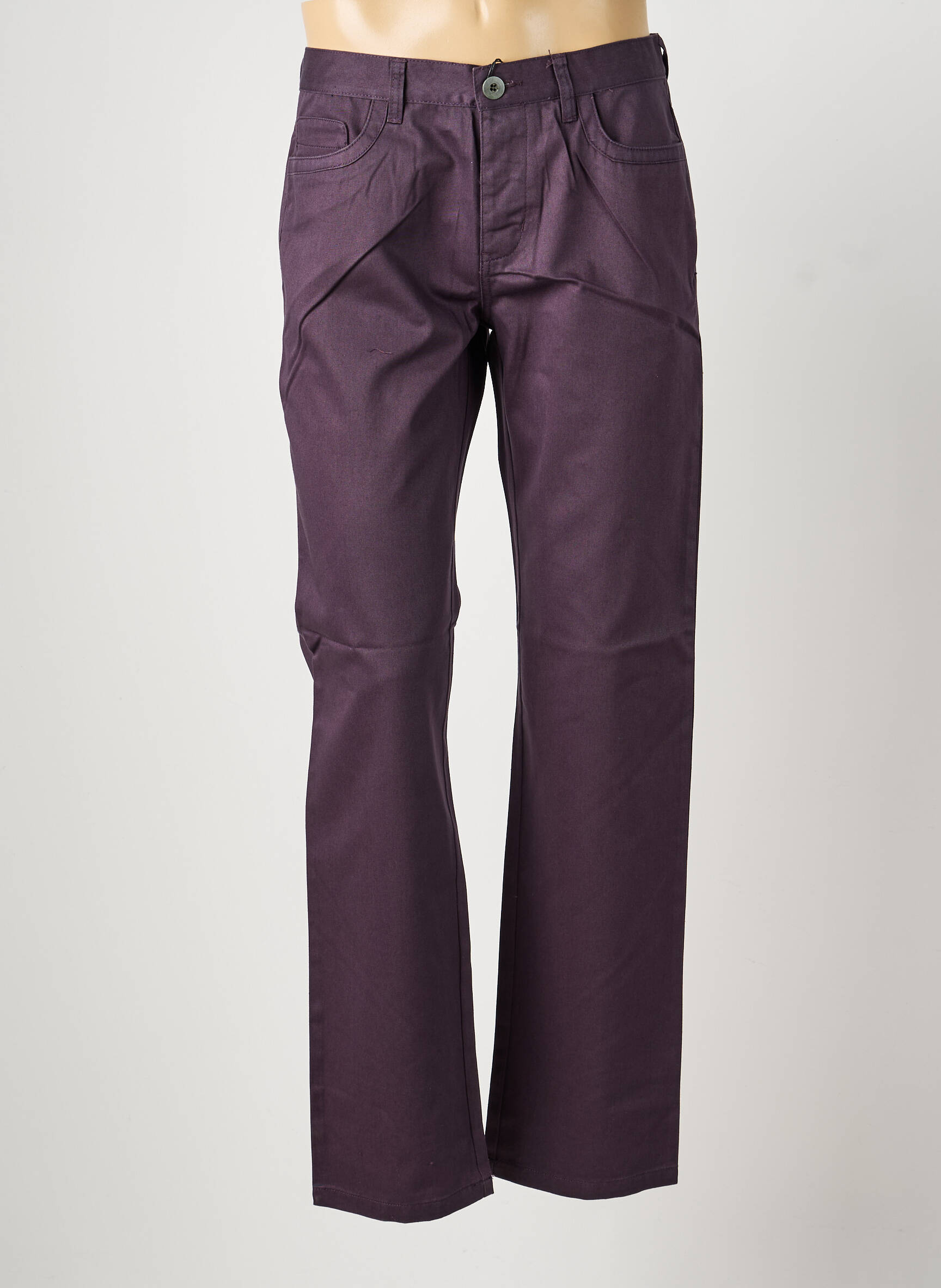 Pantalon droit taille normale taille normale violet PIERRE TALAMON homme