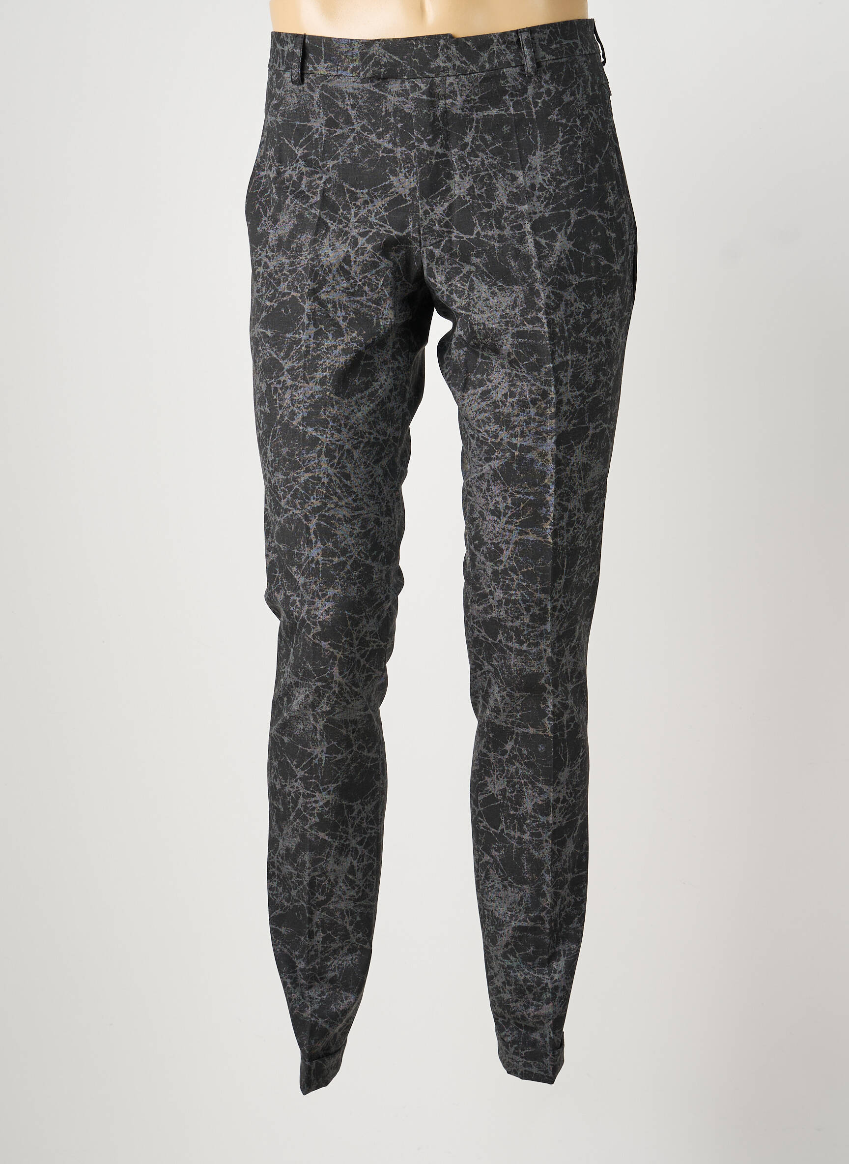 Pantalon chino tissage chiné taille normale gris PIERRE TALAMON homme