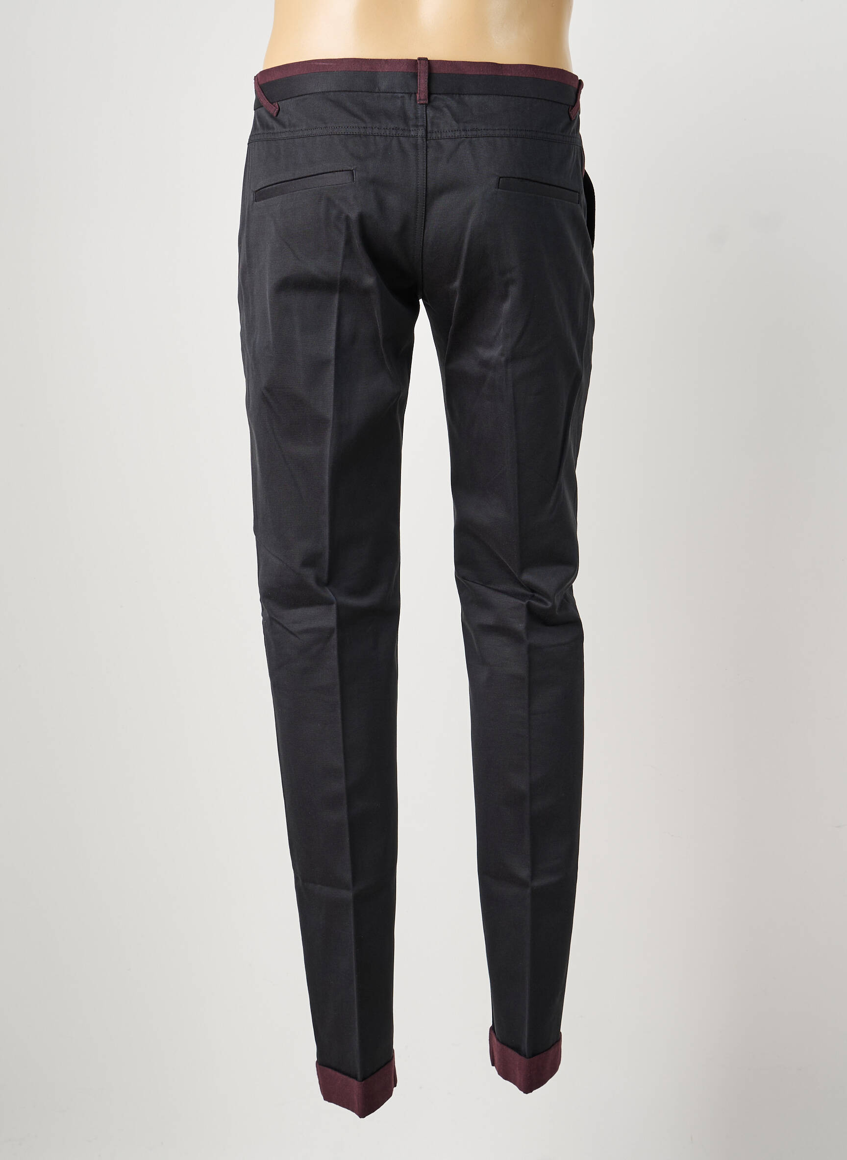 Pantalon chino tissage popeline taille normale noir PIERRE TALAMON homme