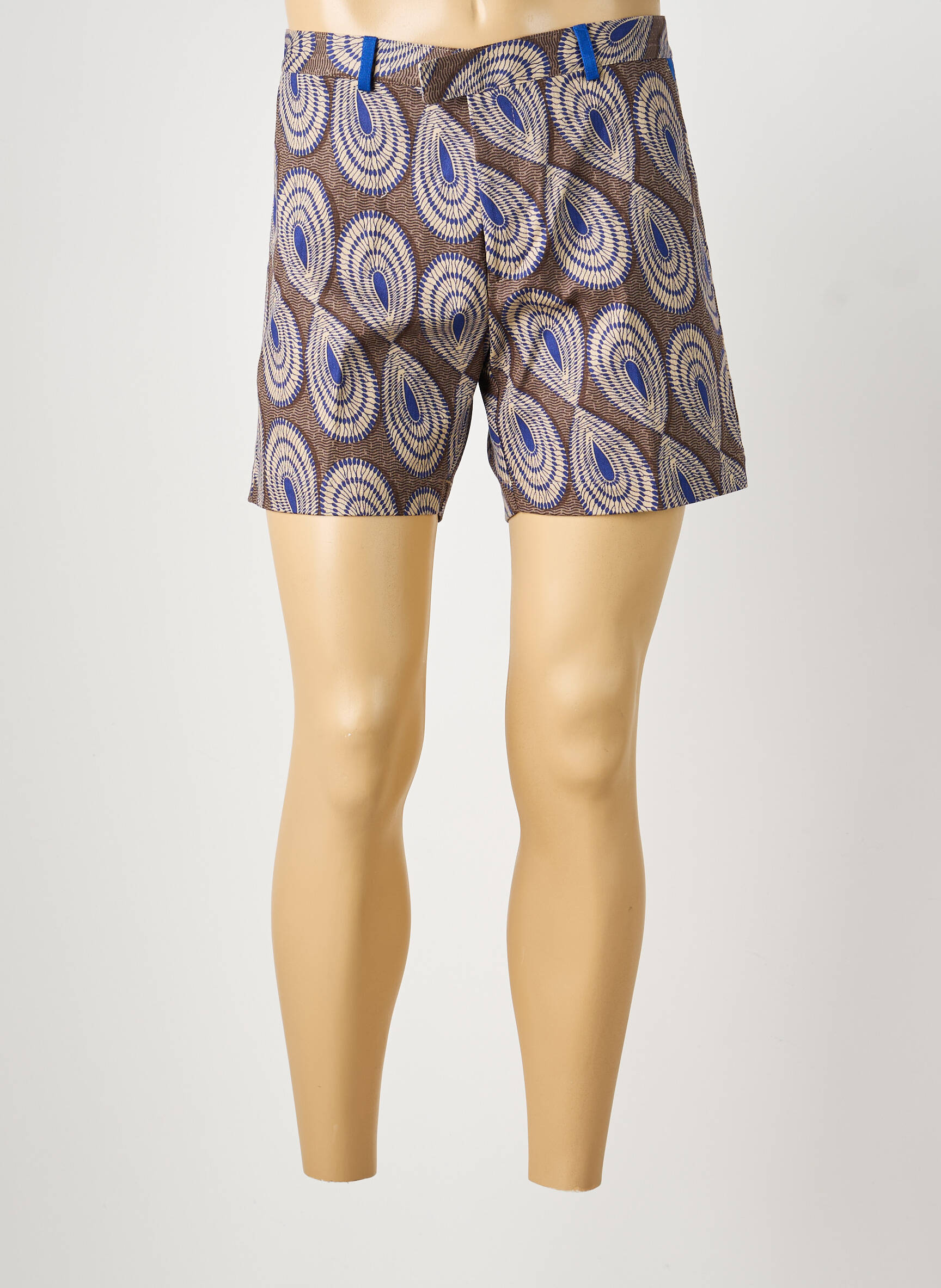 Short fermeture zippée sous rabat boutonné taille normale marron PIERRE TALAMON homme