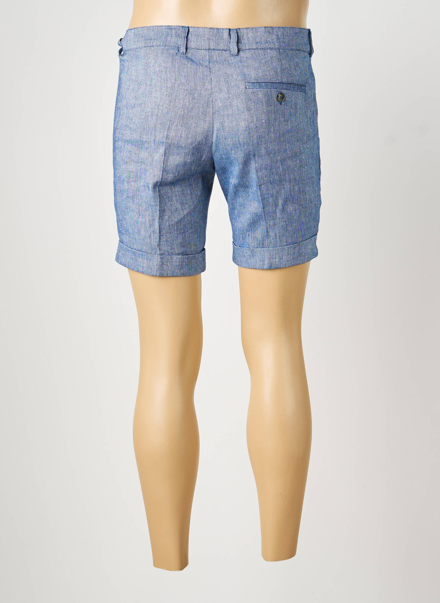 Short fermeture zippée sous rabat boutonné taille normale bleu PIERRE TALAMON homme