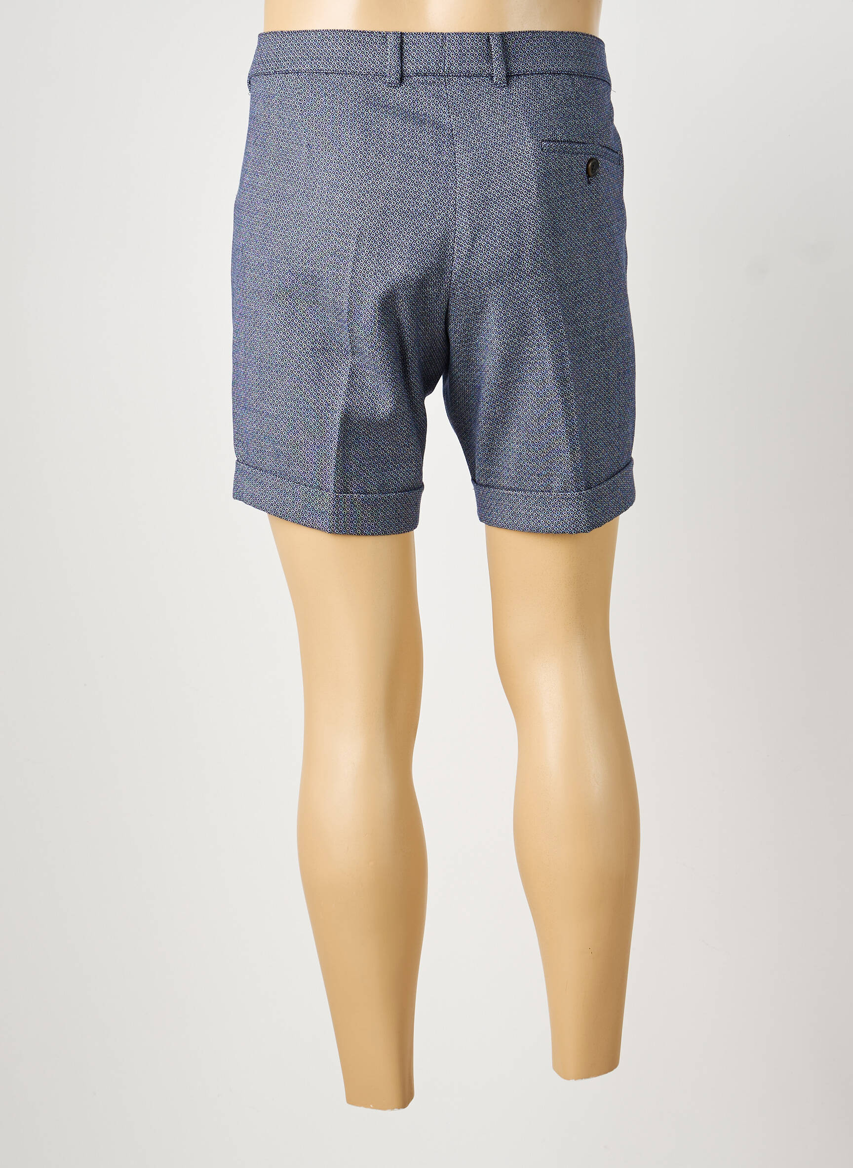 Short fermeture zippée sous rabat boutonné taille normale bleu PIERRE TALAMON homme
