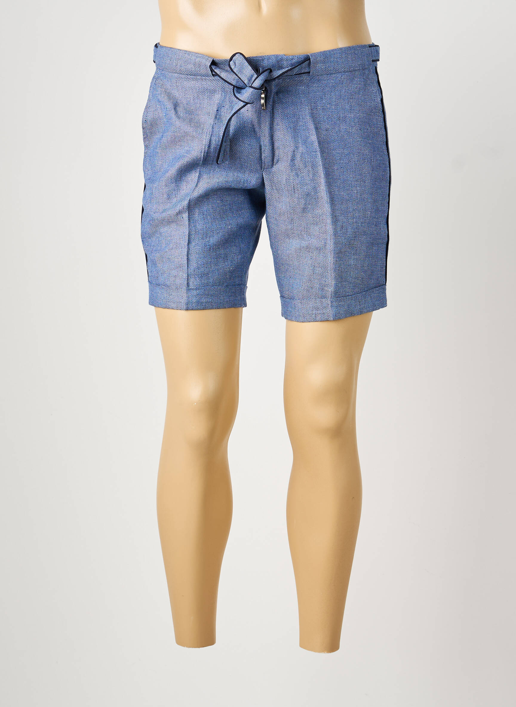 Short fermeture zippée sous rabat boutonné taille normale bleu PIERRE TALAMON homme
