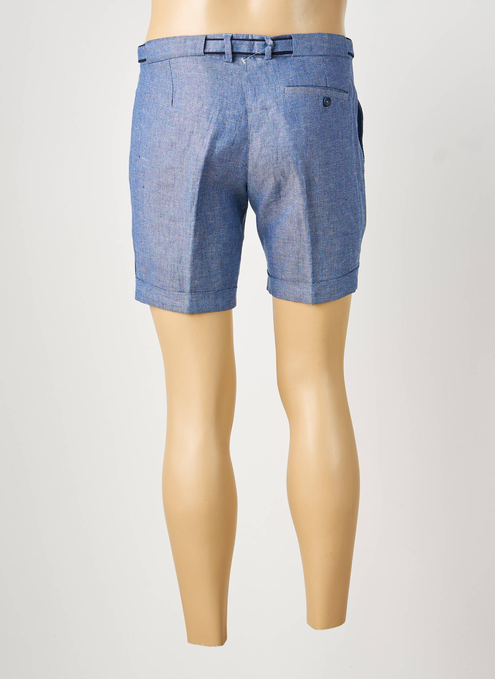 Short fermeture zippée sous rabat boutonné taille normale bleu PIERRE TALAMON homme