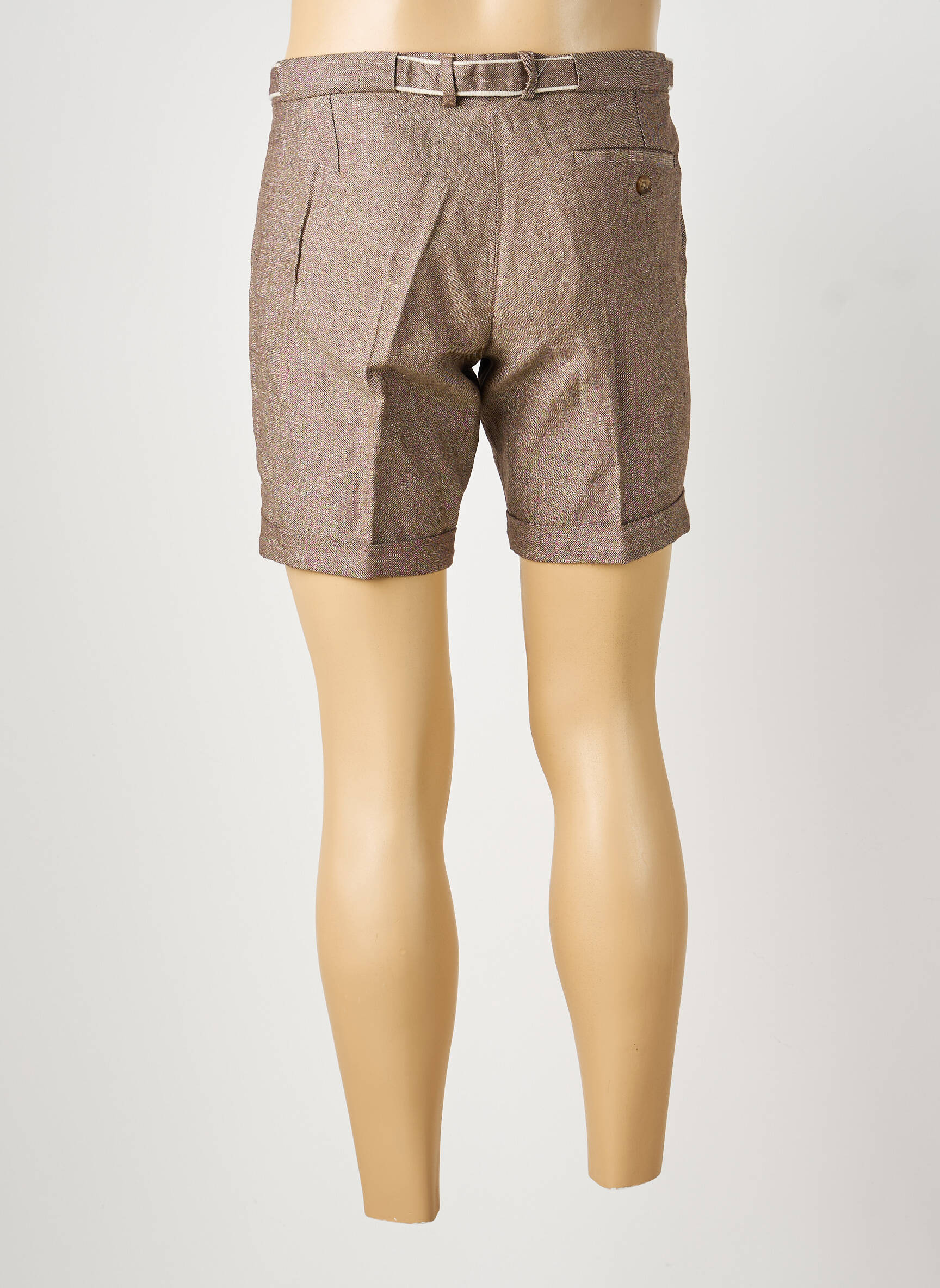 Short fermeture zippée sous rabat boutonné taille normale beige PIERRE TALAMON homme