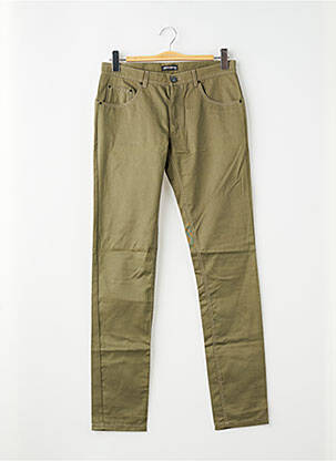 Pantalon slim tissage popeline taille normale vert PIERRE TALAMON homme