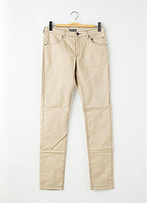 Pantalon slim tissage popeline taille normale beige PIERRE TALAMON homme