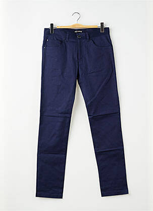 Pantalon slim tissage popeline taille normale bleu PIERRE TALAMON homme