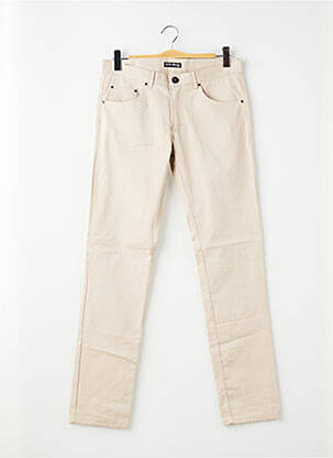 Pantalon slim tissage popeline taille normale beige PIERRE TALAMON homme