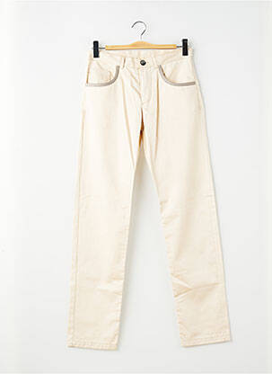 Pantalon slim tissage popeline taille normale beige PIERRE TALAMON homme