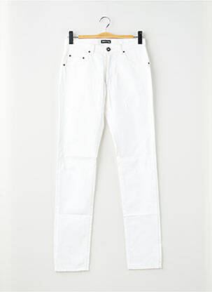 Pantalon slim tissage popeline taille normale blanc PIERRE TALAMON homme