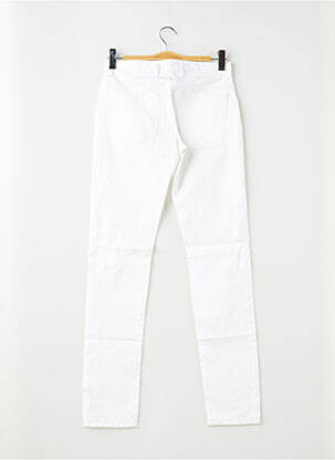 Pantalon slim tissage popeline taille normale blanc PIERRE TALAMON homme