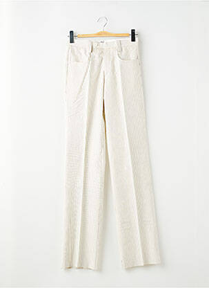 Pantalon droit tissage popeline taille normale beige PIERRE TALAMON homme