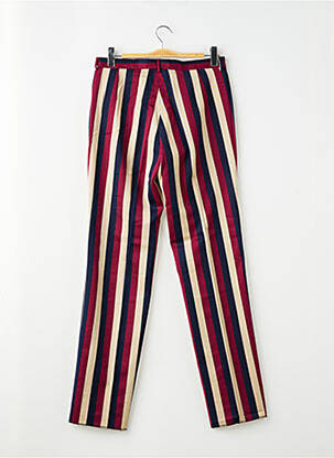 Pantalon slim fermeture zippée sous rabat avec crochet taille normale rouge PIERRE TALAMON homme