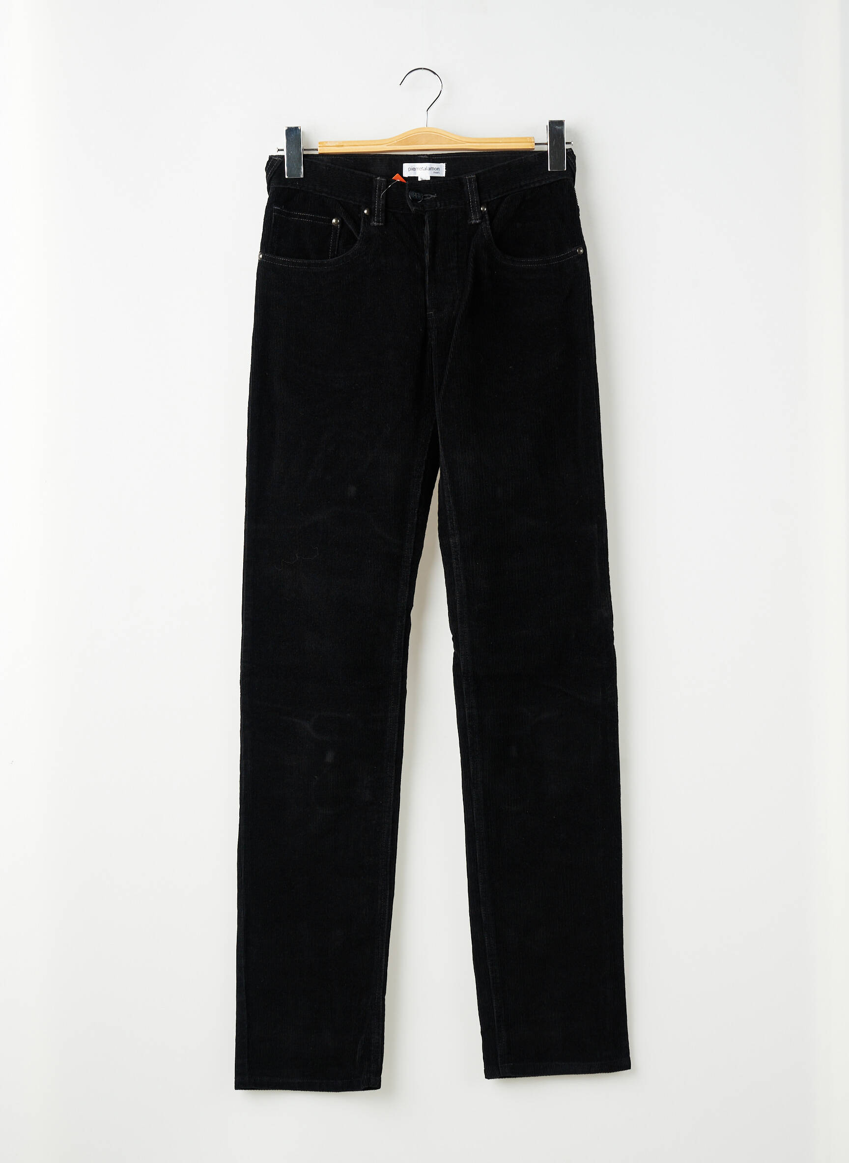 Pantalon slim tissage velours taille normale noir PIERRE TALAMON homme