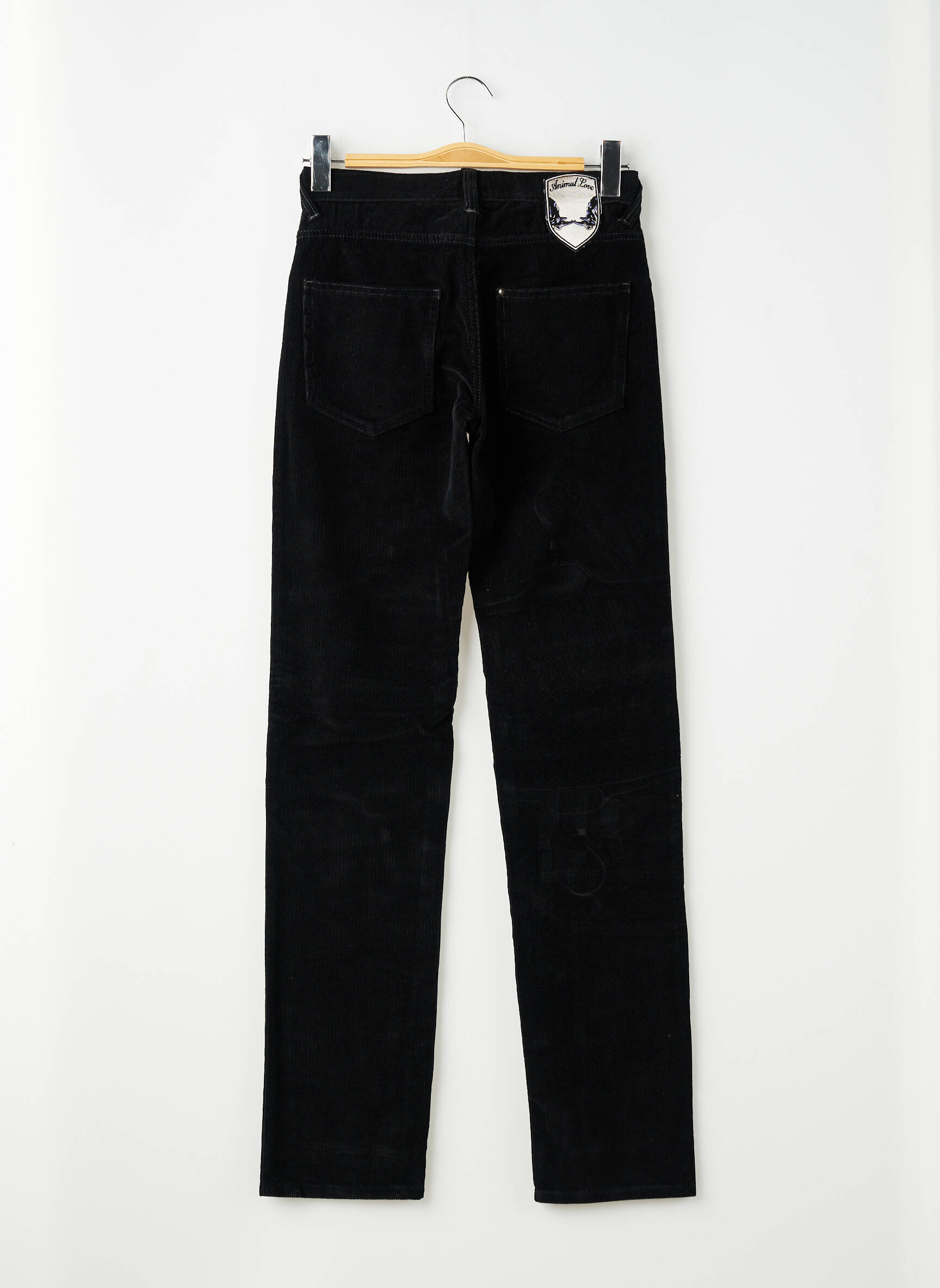 Pantalon slim tissage velours taille normale noir PIERRE TALAMON homme