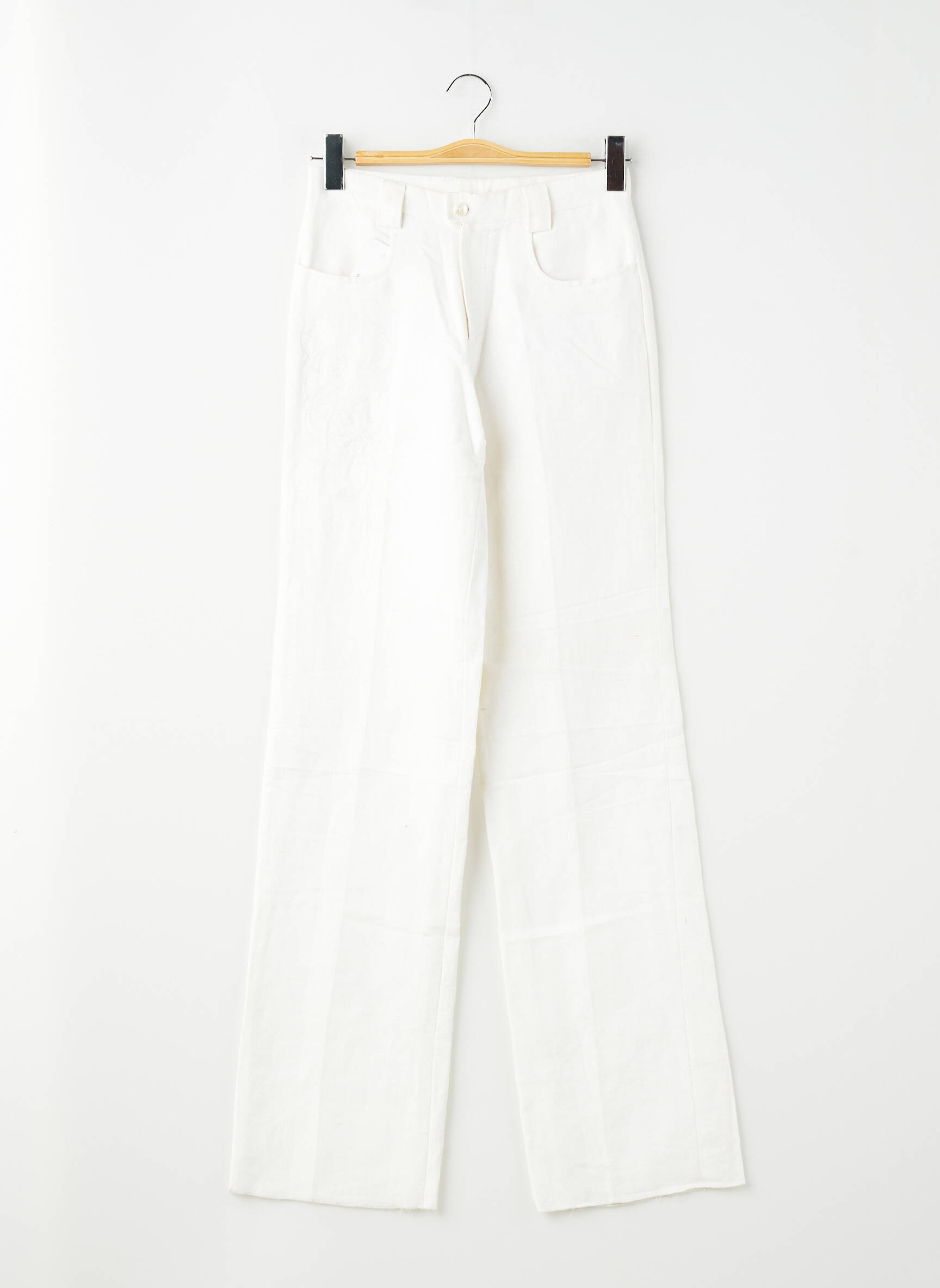 Pantalon large poches taille haute beige PIERRE TALAMON homme