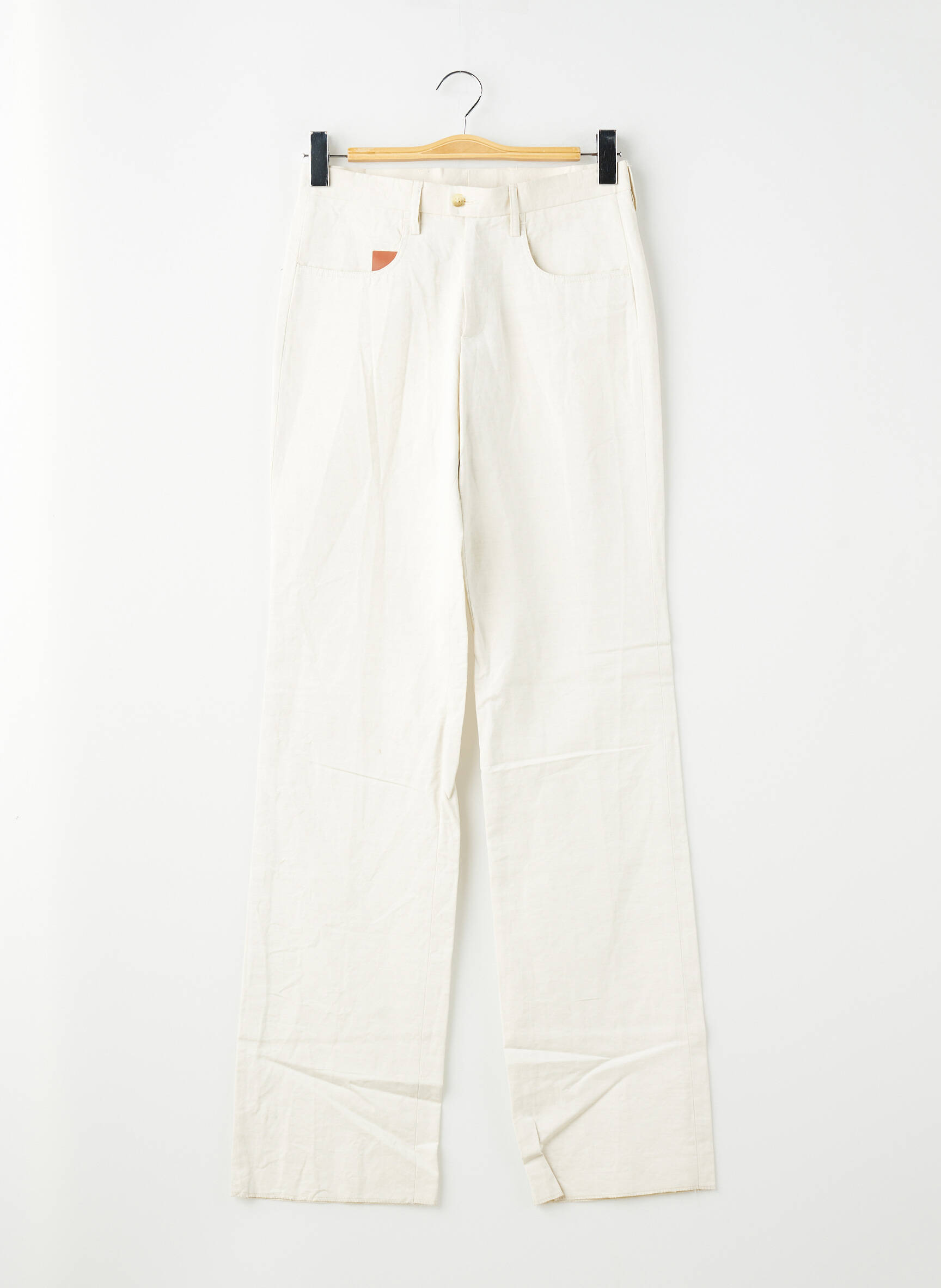 Pantalon droit tissage popeline taille normale beige PIERRE TALAMON homme