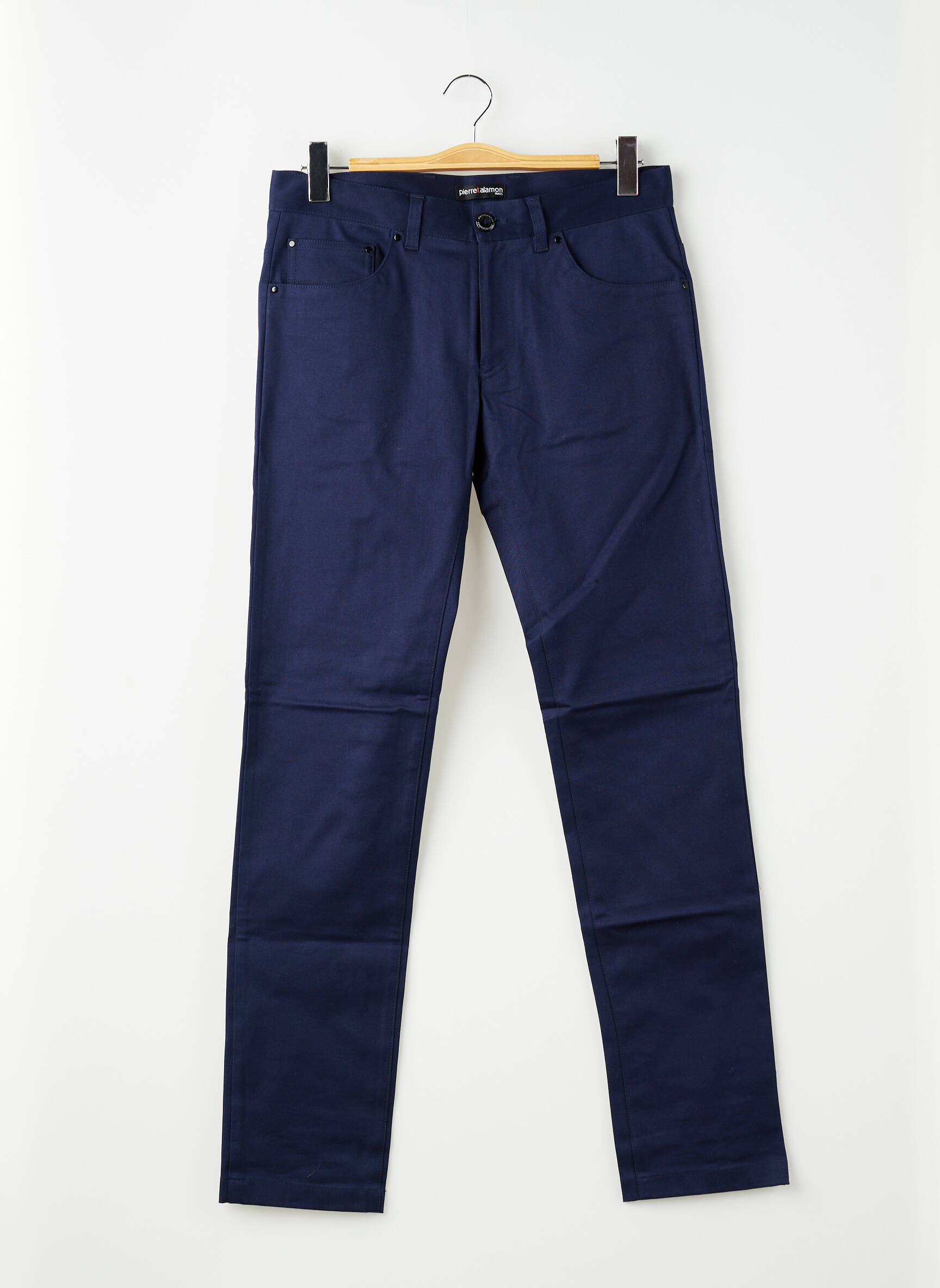 Pantalon slim tissage popeline taille normale bleu PIERRE TALAMON homme