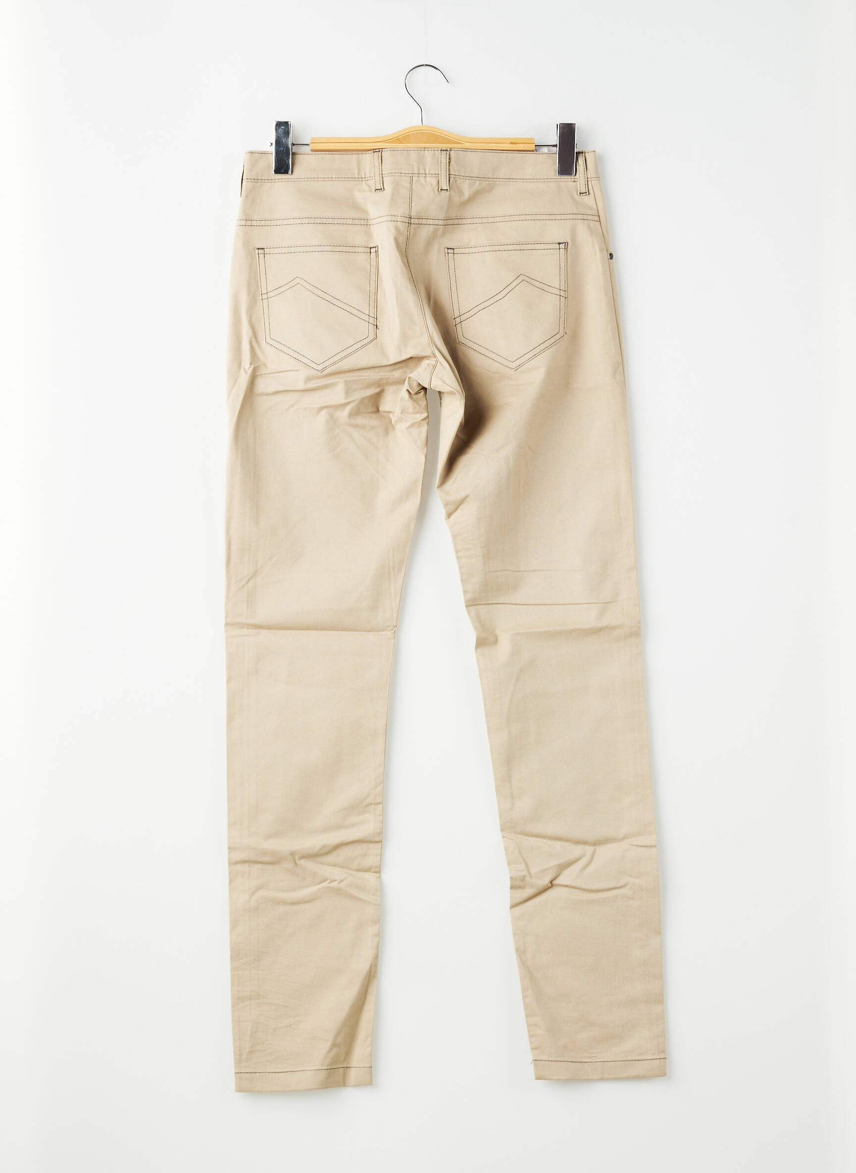 Pantalon slim stretch taille normale beige PIERRE TALAMON homme