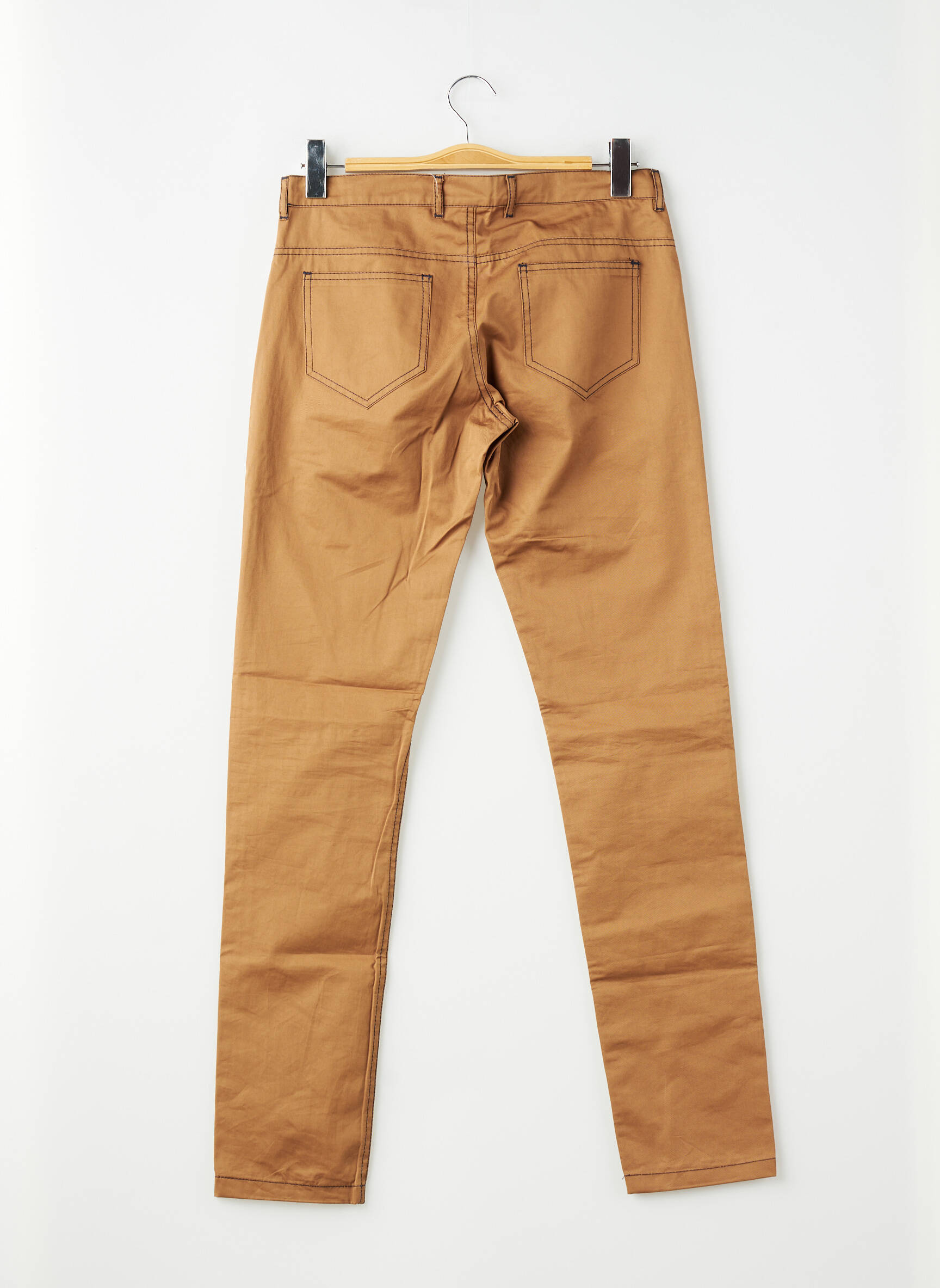 Pantalon slim tissage popeline taille normale marron PIERRE TALAMON homme