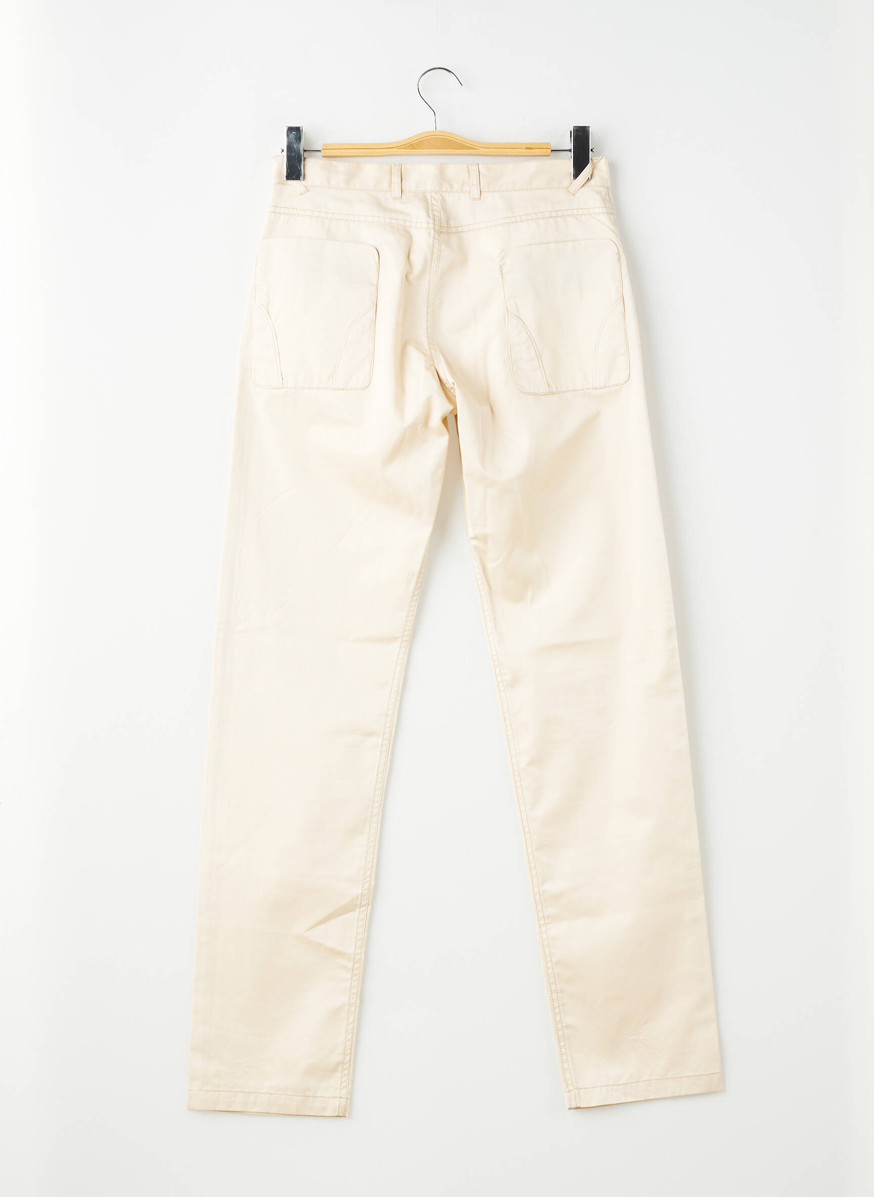 Pantalon slim tissage popeline taille normale beige PIERRE TALAMON homme