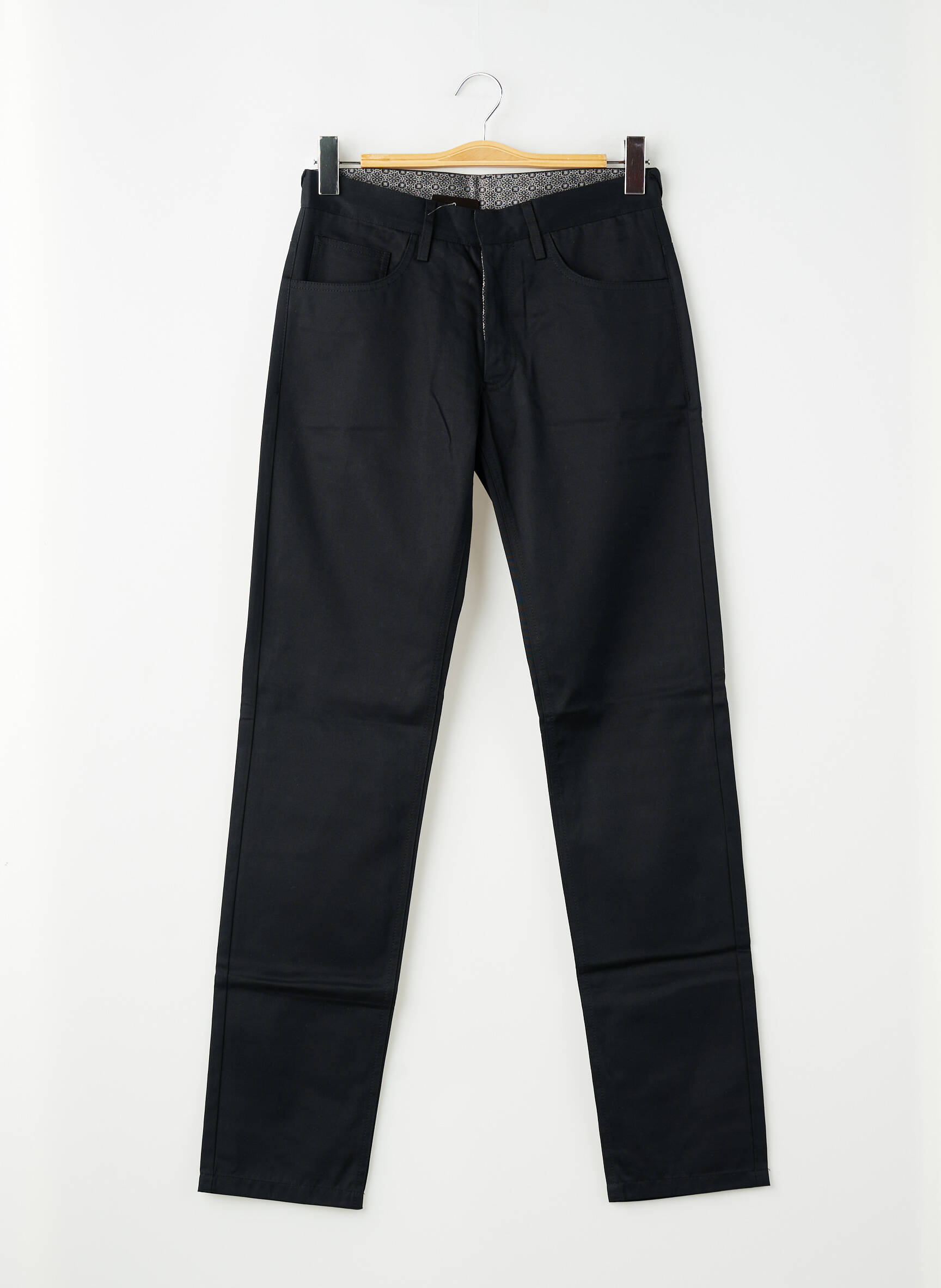 Pantalon slim tissage popeline taille normale noir PIERRE TALAMON homme