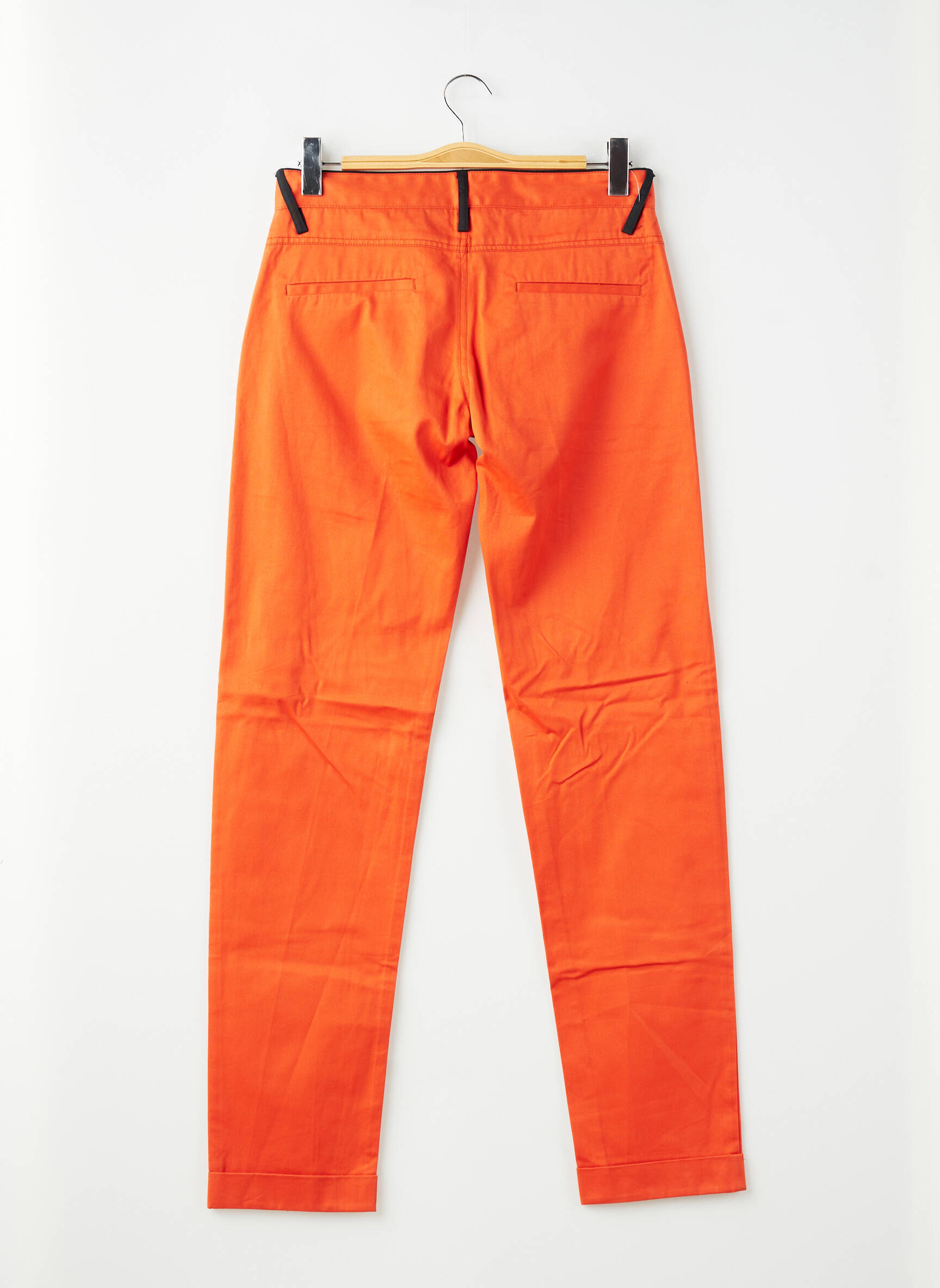 Pantalon chino tissage popeline taille normale orange PIERRE TALAMON homme