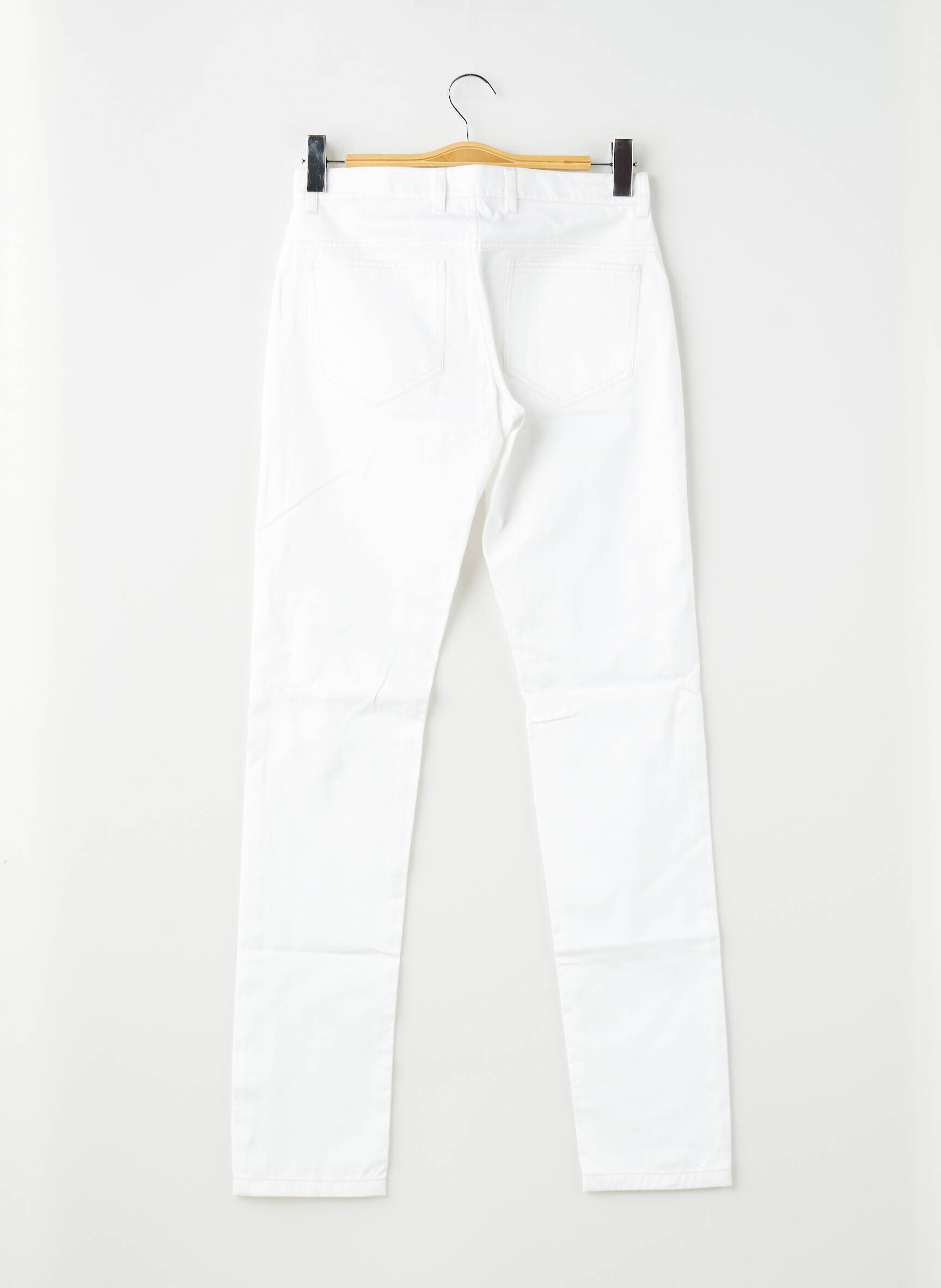 Pantalon slim tissage popeline taille normale blanc PIERRE TALAMON homme