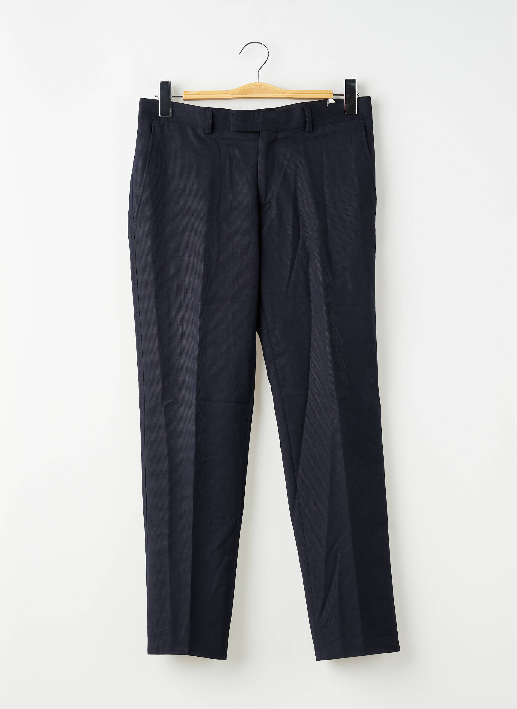 Pantalon chino fermeture zippée sous rabat avec crochet taille normale noir PIERRE TALAMON homme