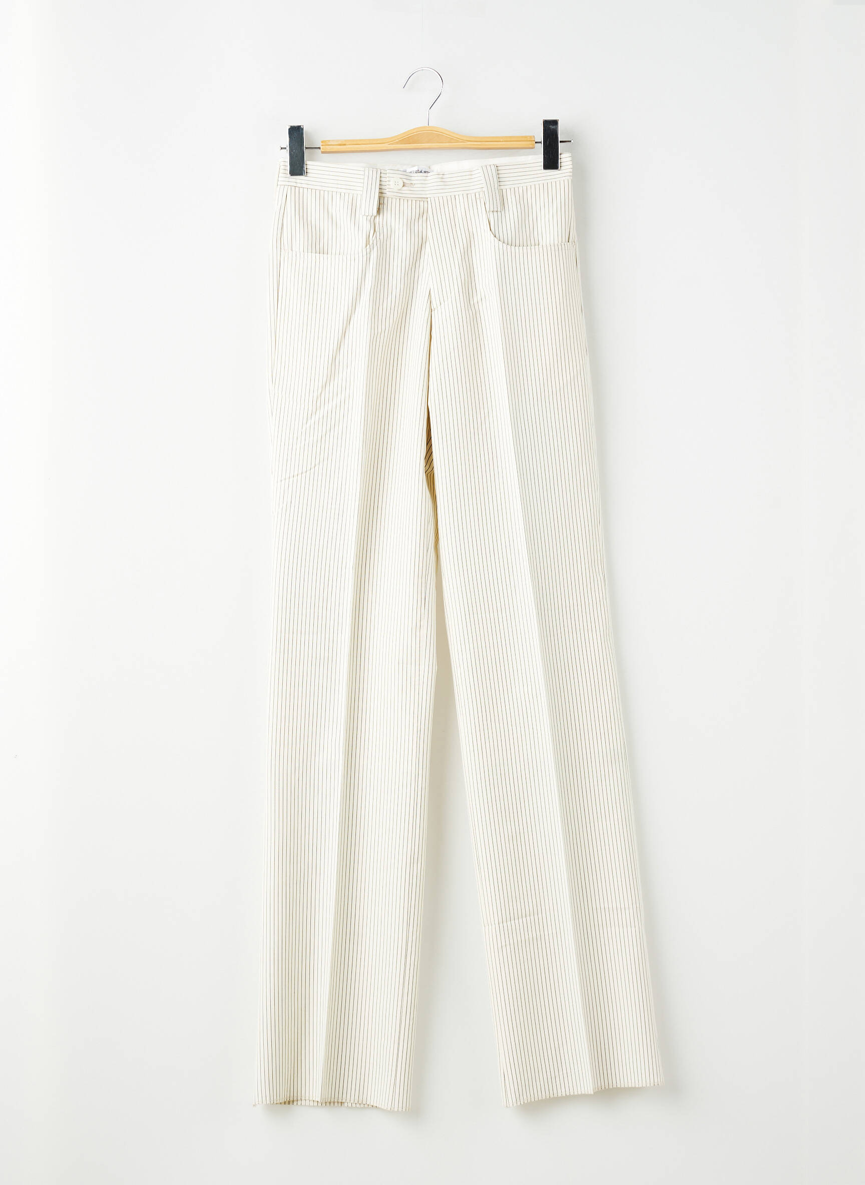 Pantalon droit tissage popeline taille normale beige PIERRE TALAMON homme