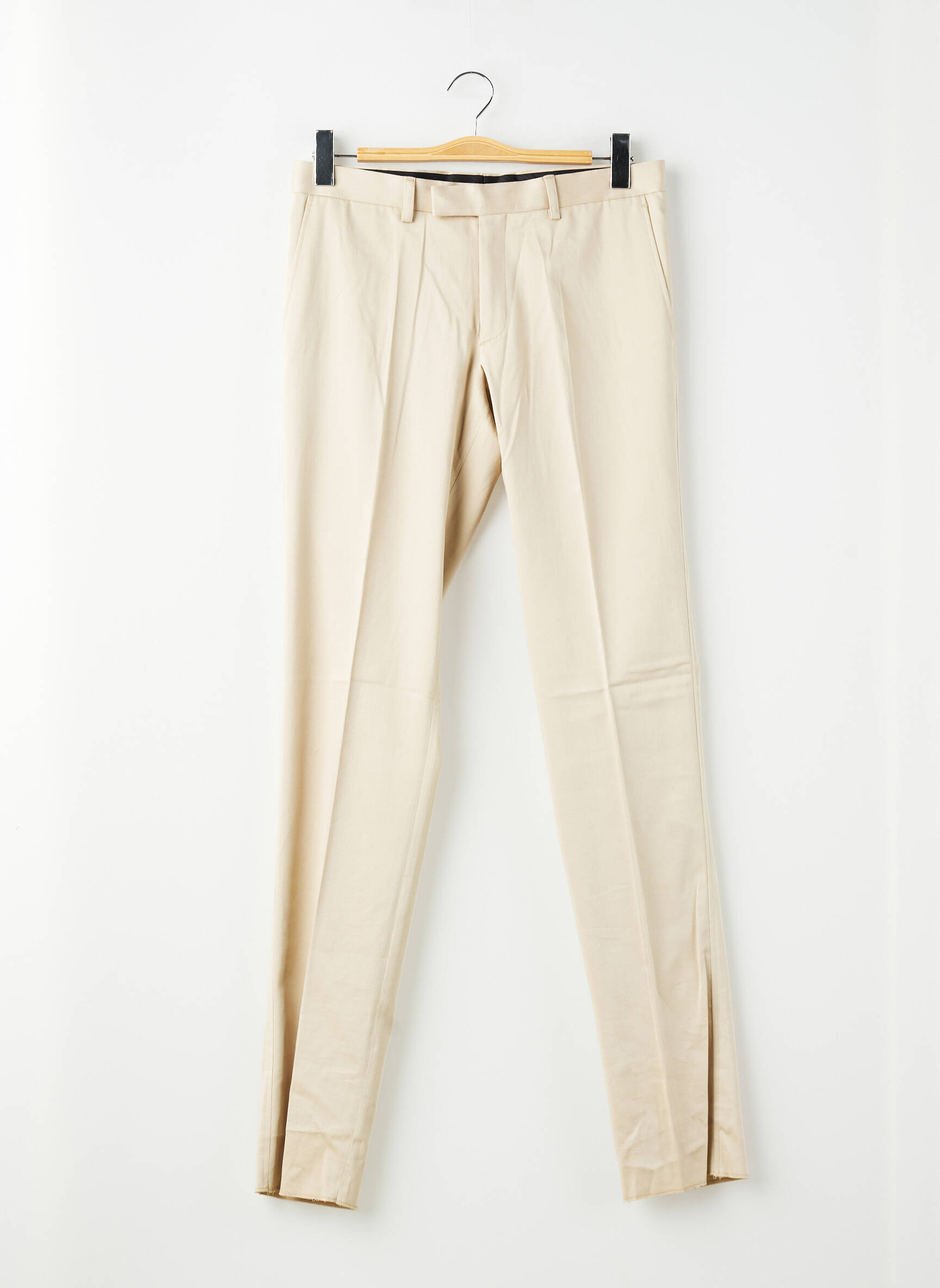 Pantalon droit tissage popeline taille normale beige PIERRE TALAMON homme