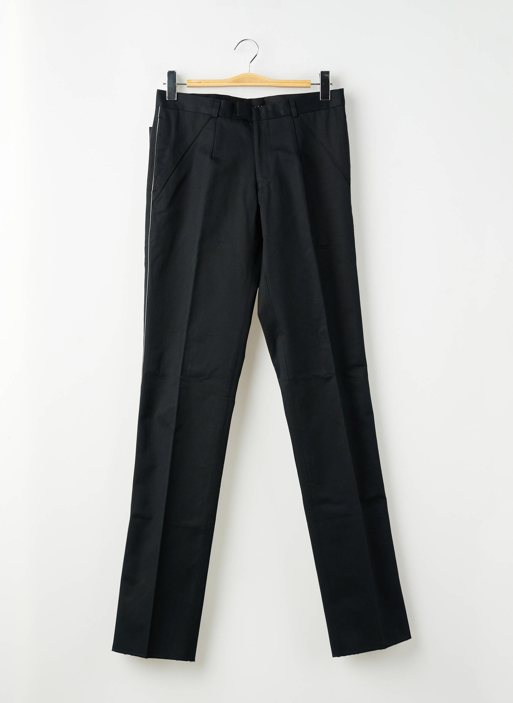 Pantalon slim tissage popeline taille normale noir PIERRE TALAMON homme