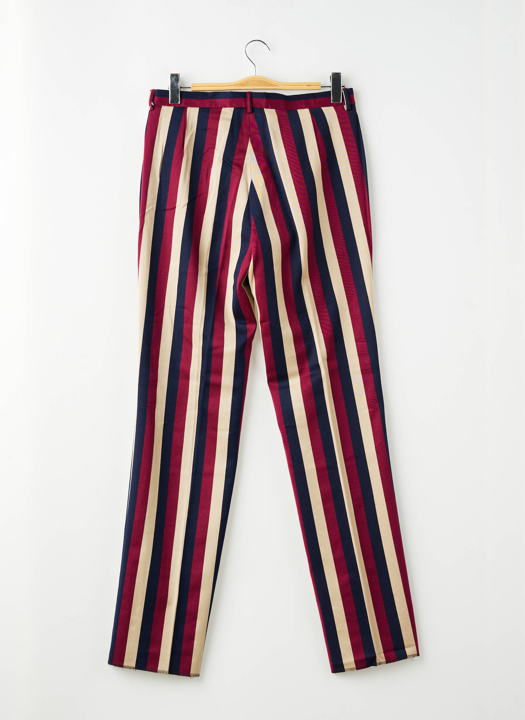 Pantalon slim fermeture zippée sous rabat avec crochet taille normale rouge PIERRE TALAMON homme
