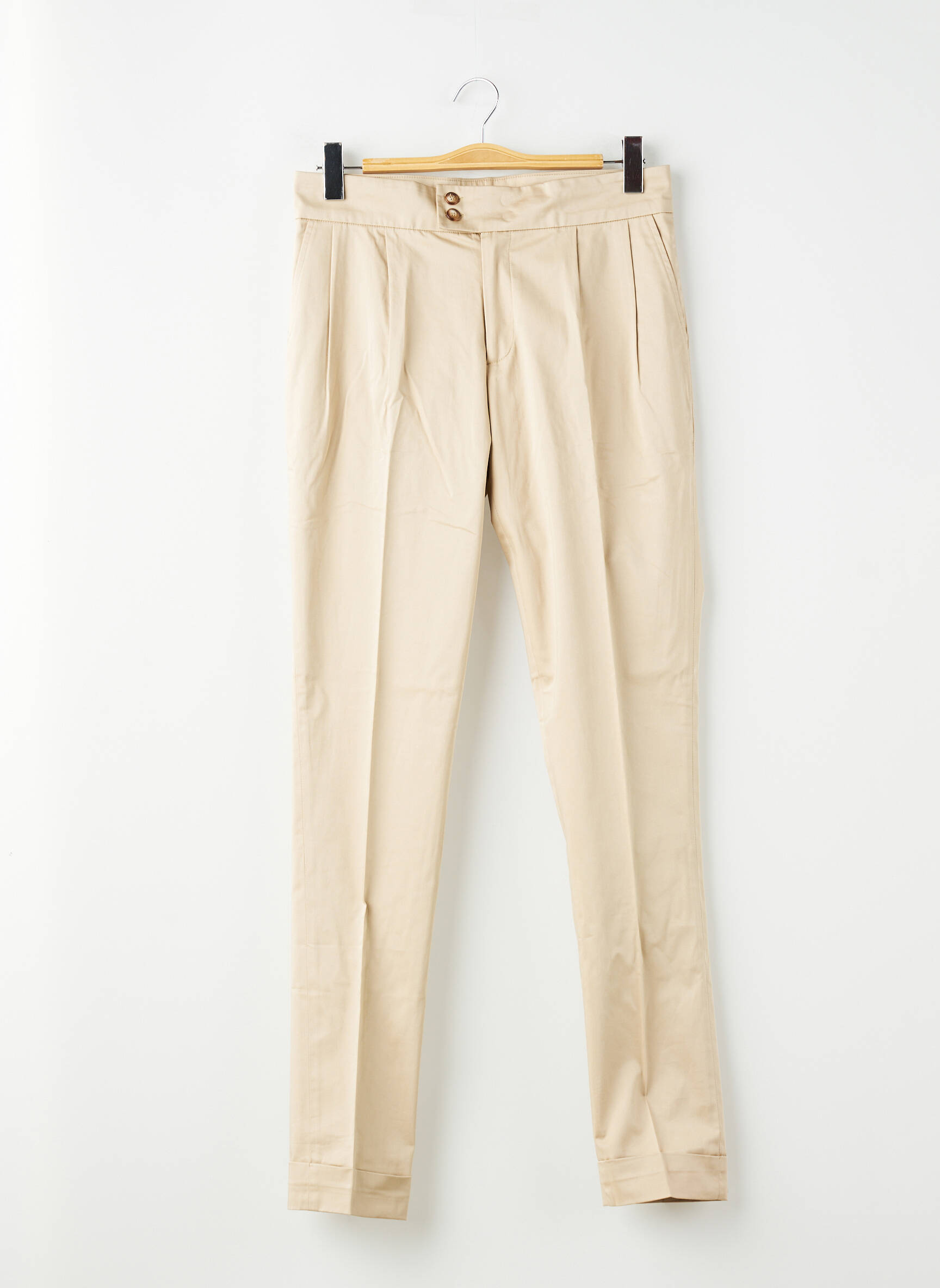 Pantalon chino tissage popeline taille normale beige PIERRE TALAMON homme