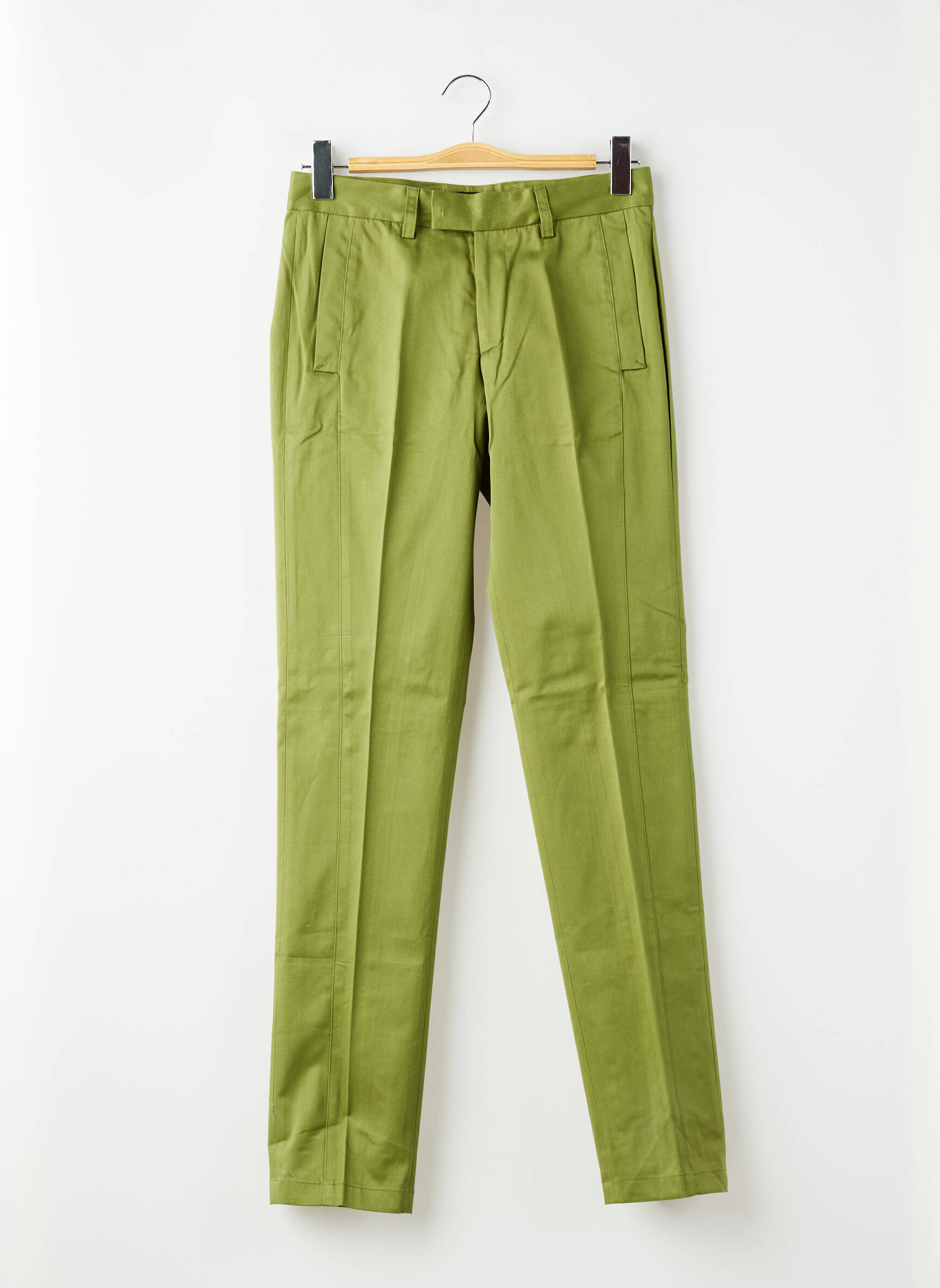 Pantalon slim tissage popeline taille normale vert PIERRE TALAMON homme