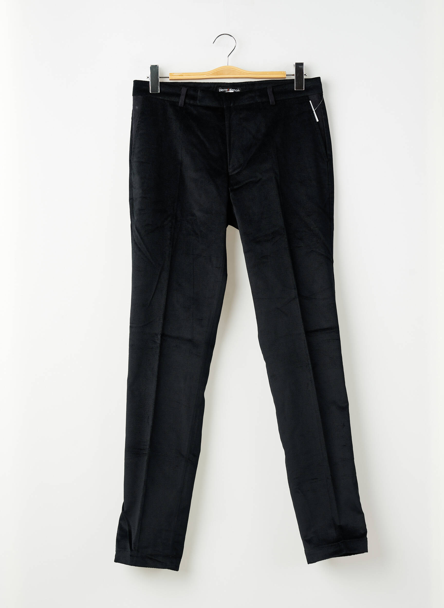 Pantalon slim tissage velours taille normale noir PIERRE TALAMON homme