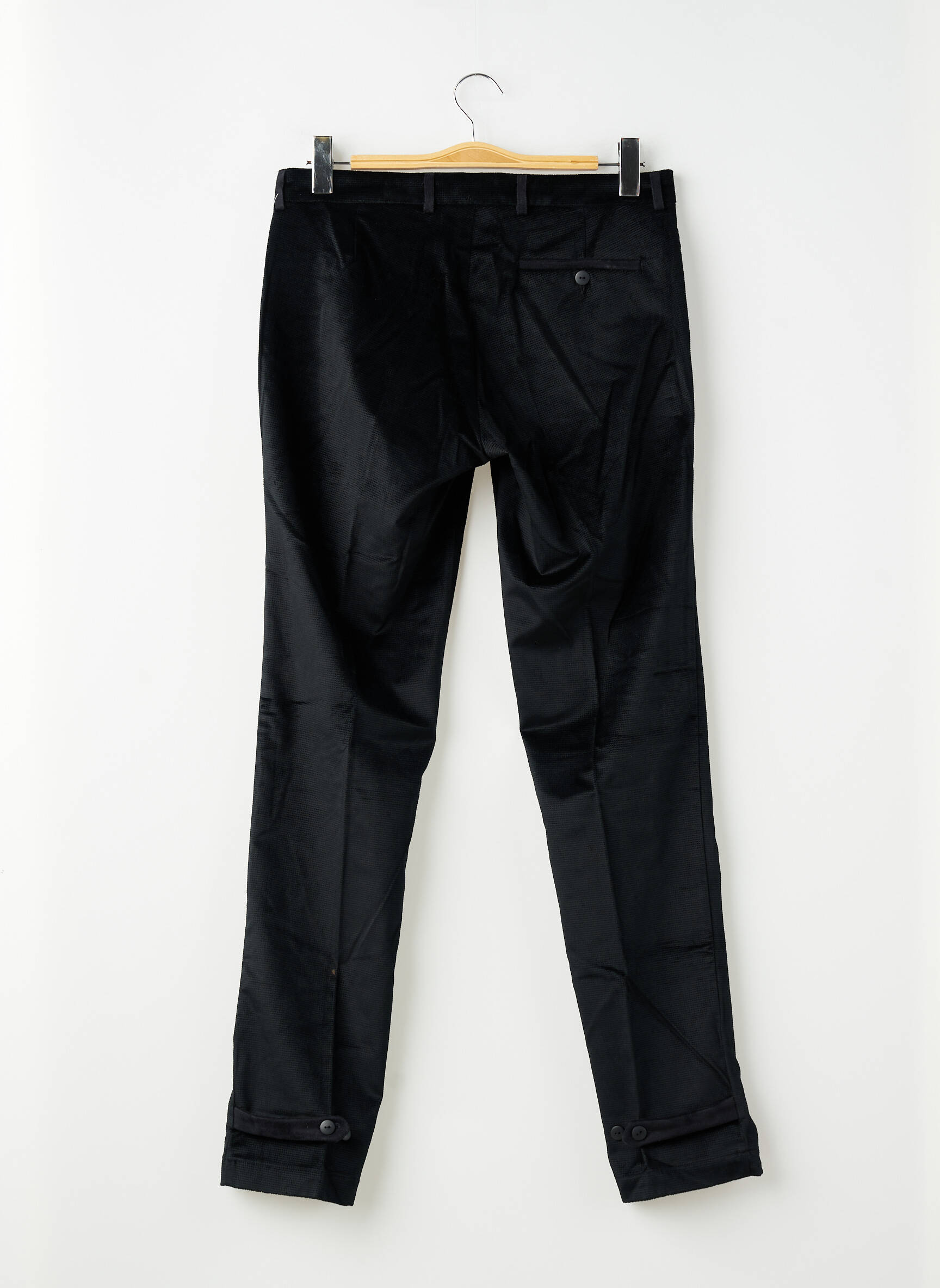 Pantalon slim tissage velours taille normale noir PIERRE TALAMON homme