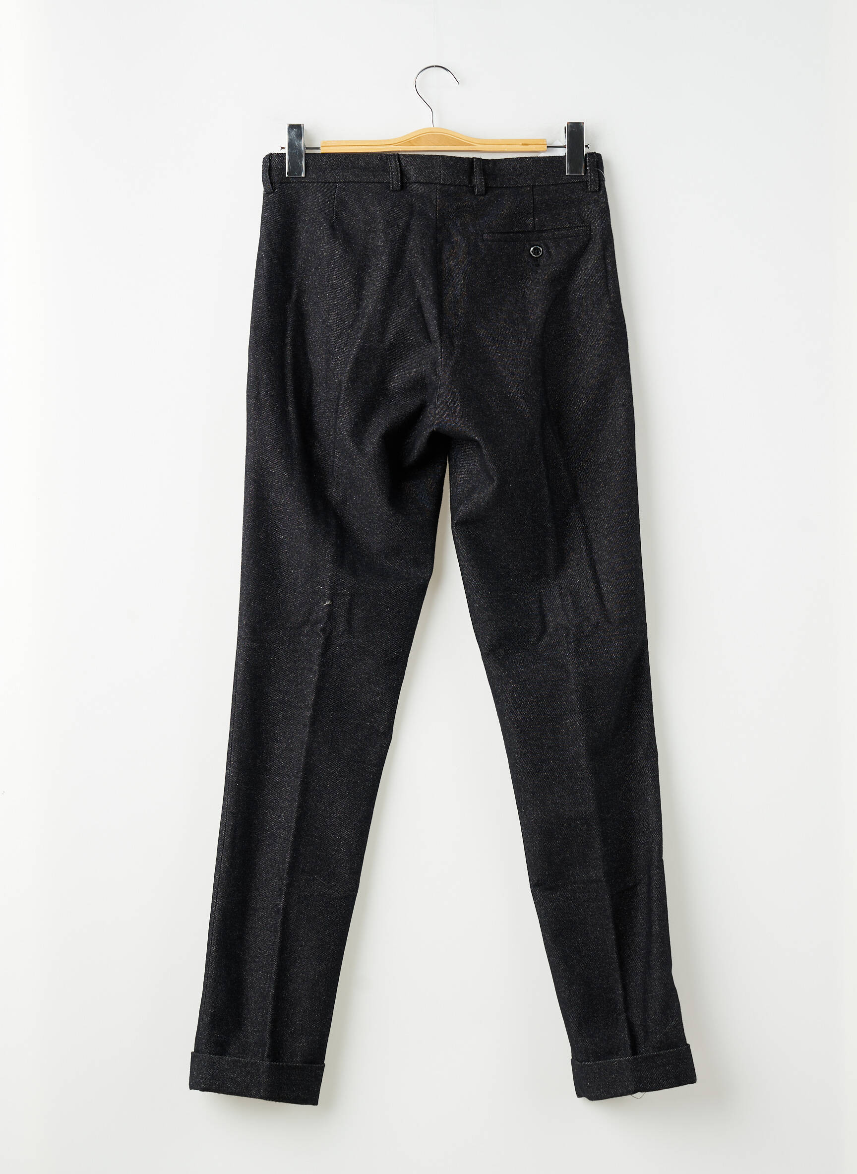 Pantalon slim tissage chiné taille normale noir PIERRE TALAMON homme